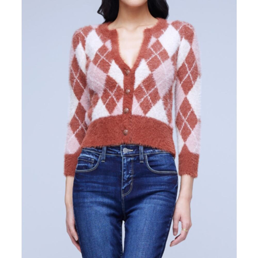 L'AGENCE Saylor 3/4 Sleeveless Cardigan
